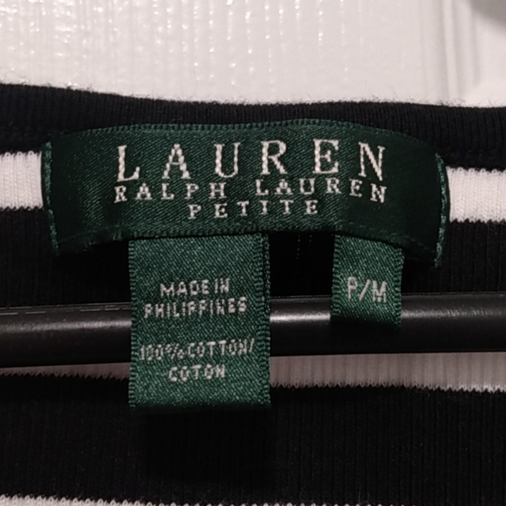 Like New, Ralph Lauren Nautical Stripe Crochet Lace Front Tank Top - Picture 9 of 13